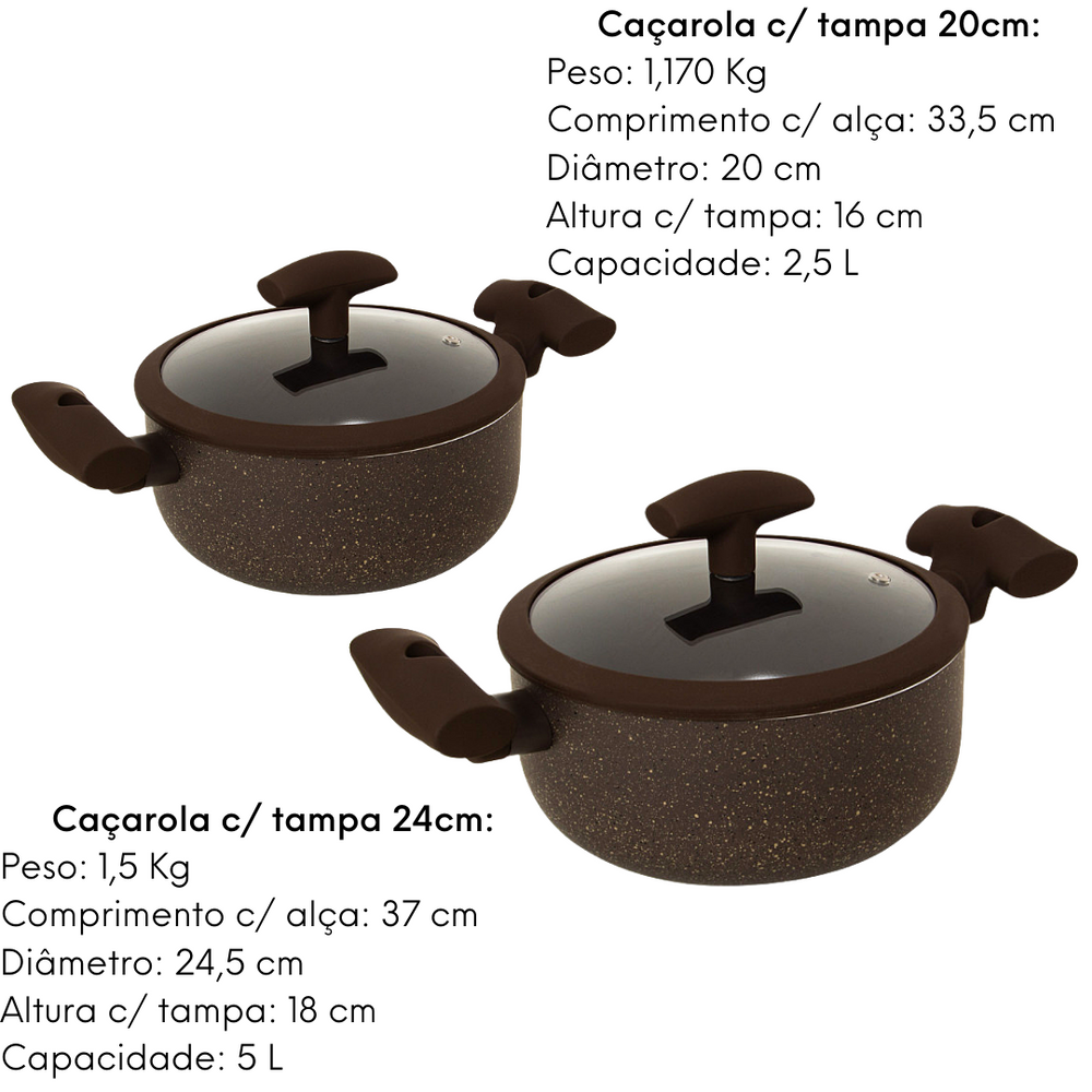 Conjunto de Panelas Marrom Hércules Hercules