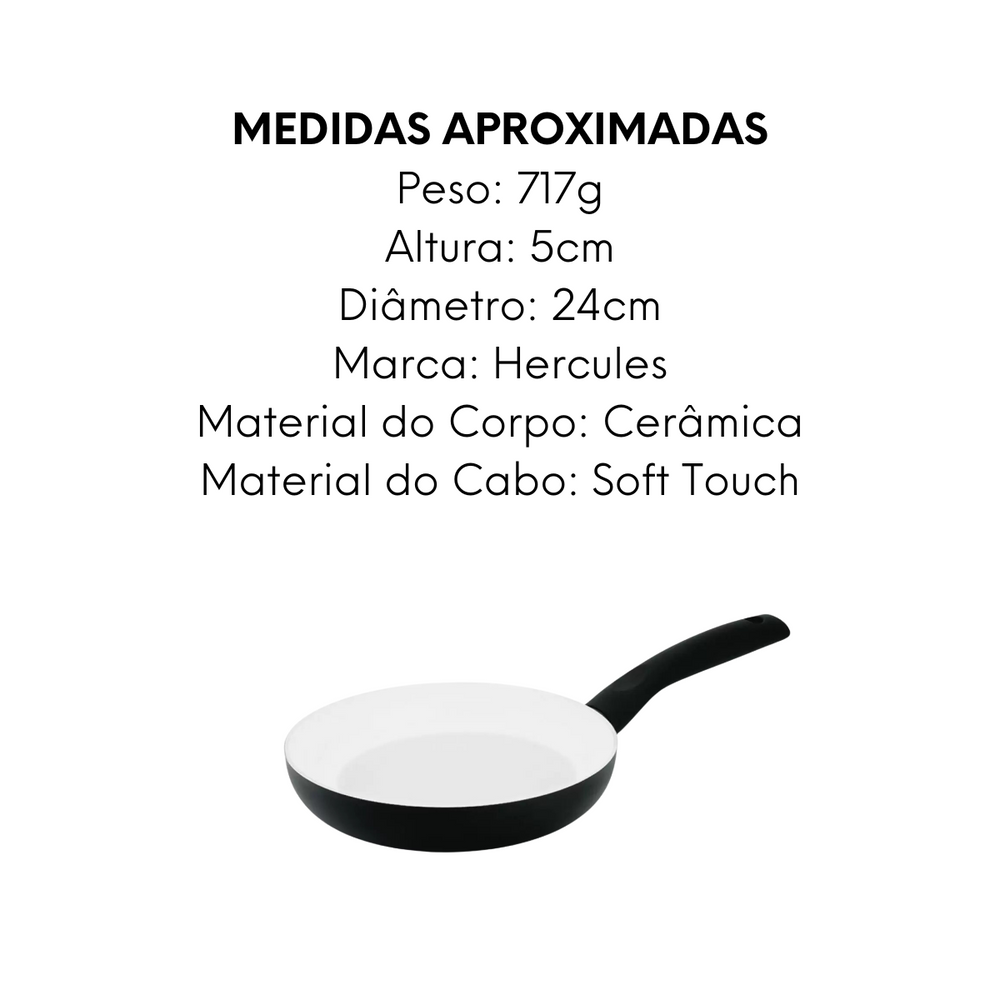 Frigideira Hércules 24cm Preta Hercules