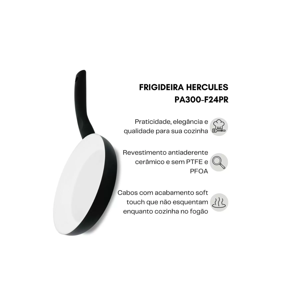Frigideira Hércules 24cm Preta Hercules