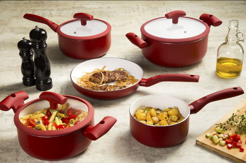 Frigideira vermelha antiaderente 24,4 cm Hercules