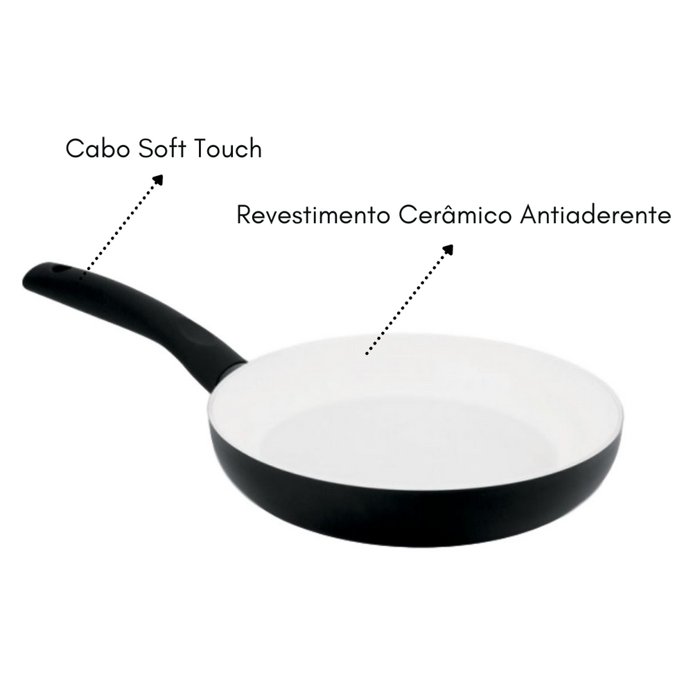 Frigideira Preta Revestimento Cerâmica Mundial Hercules