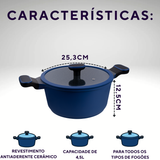Caçarola Com Tampa 4,5L Azul Marine