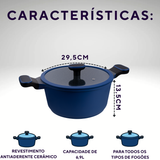 Caçarola Com Tampa 6,9L Azul Marine