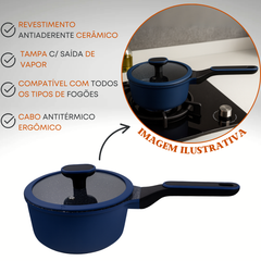 Panela Com Tampa 1,9L Azul Cerâmica