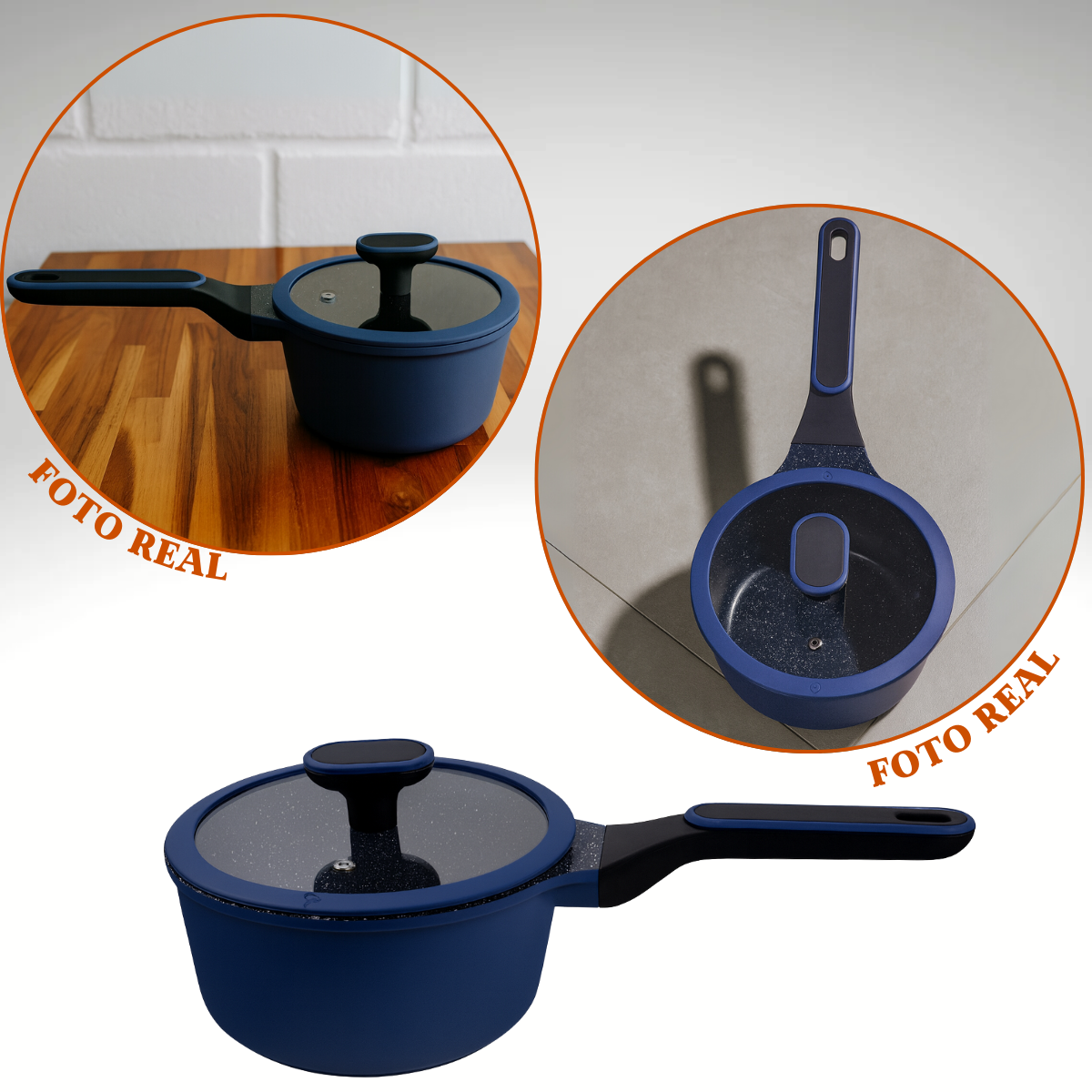Panela Com Tampa 1,9L Azul Cerâmica