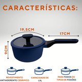 Panela Com Tampa 1,9L Azul Cerâmica