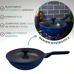Frigideira Wok Com Tampa Hércules 4,6L