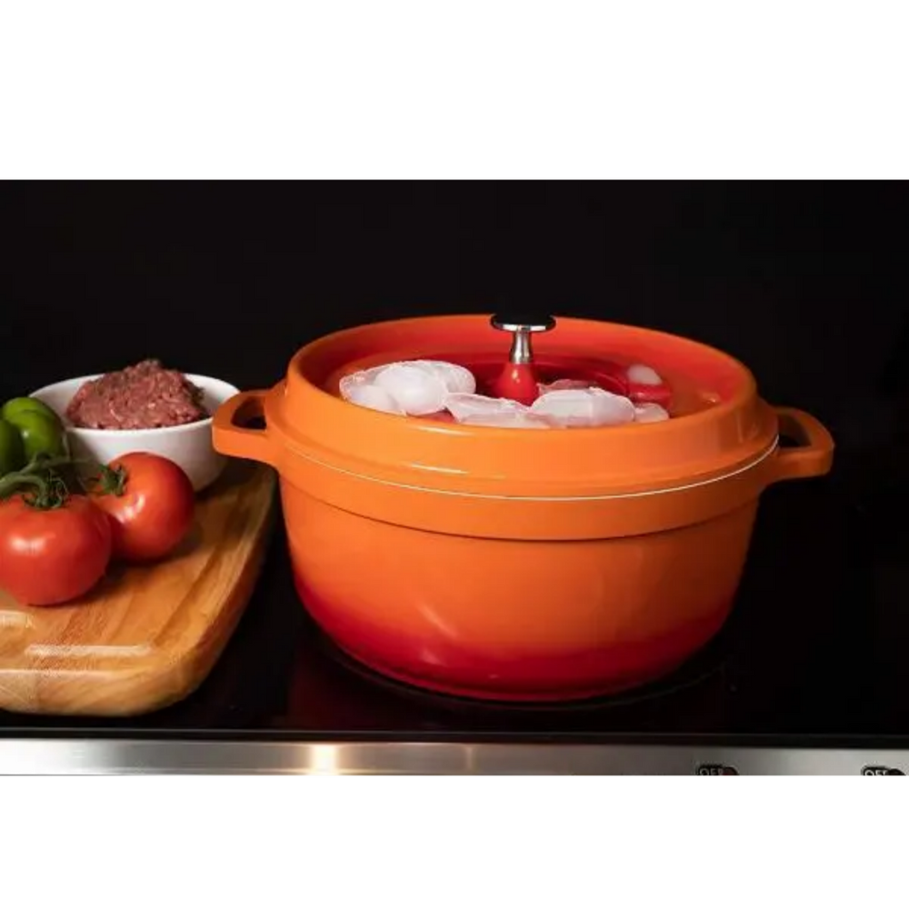 Caçarola Redonda Laranja Interior em Ceramica Hercules