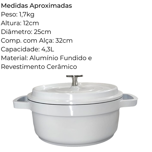 Caçarola Revestida Cerâmica 4,3L