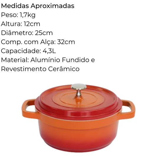 Caçarola Hércules Laranja 4,3L