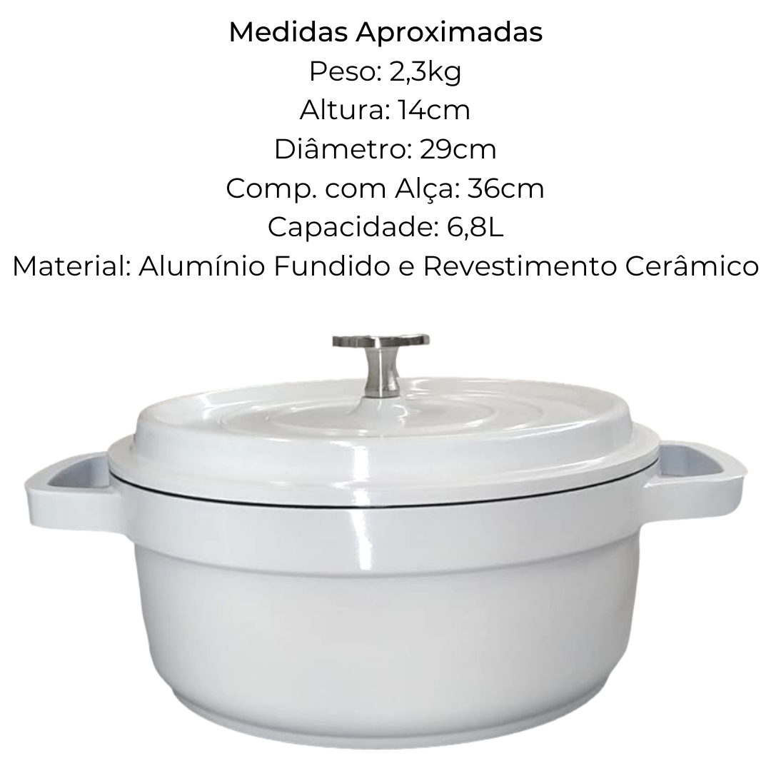 Caçarola Revestido Ceramica 6,8L Hercules