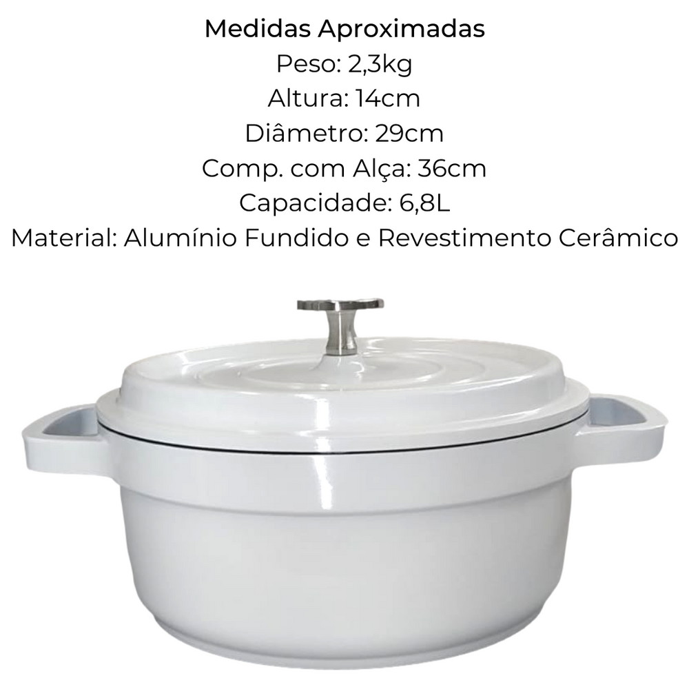 Caçarola Revestido Ceramica 6,8L Hercules