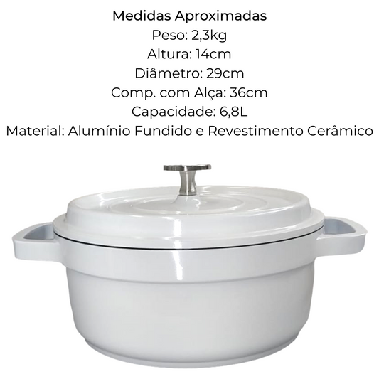 Caçarola Revestido Ceramica 6,8L