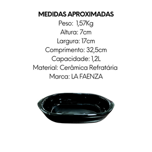 Assadeira Preta N3 de Ceramica - A Gourmet