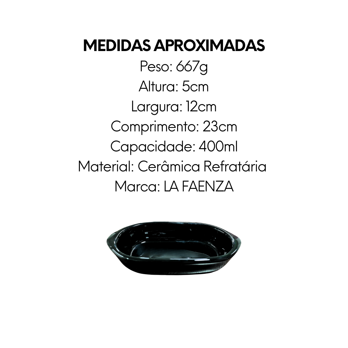 Assadeira N00 Cerâmica Preta - A Gourmet