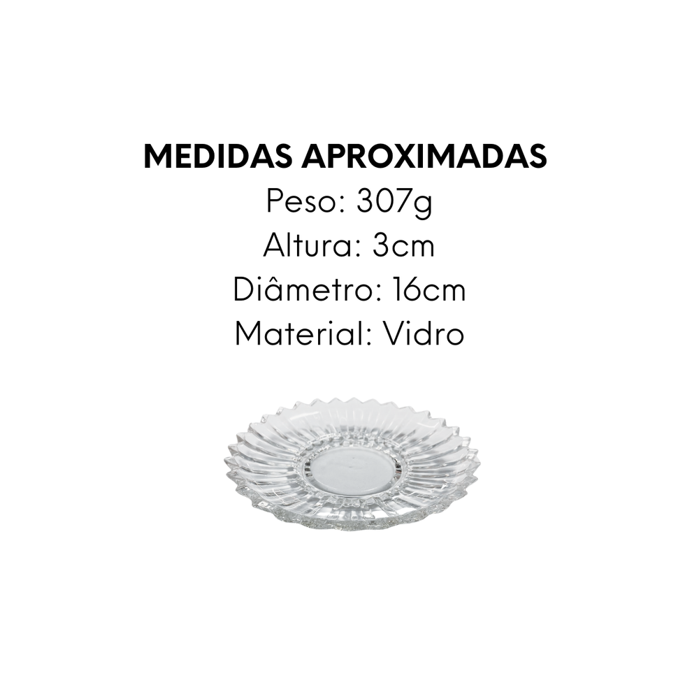 Prato de Sobremesa Prescale 16cm de Vidro - A Gourmet