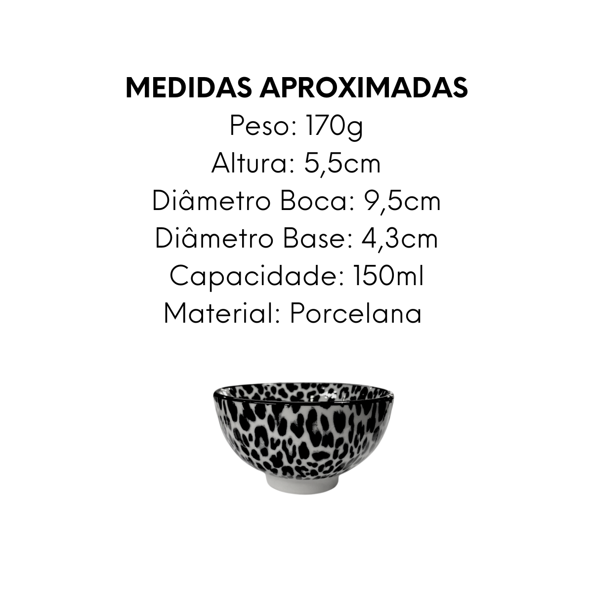 Tigela Bowl Decorado de Porcelana 150ml - A Gourmet