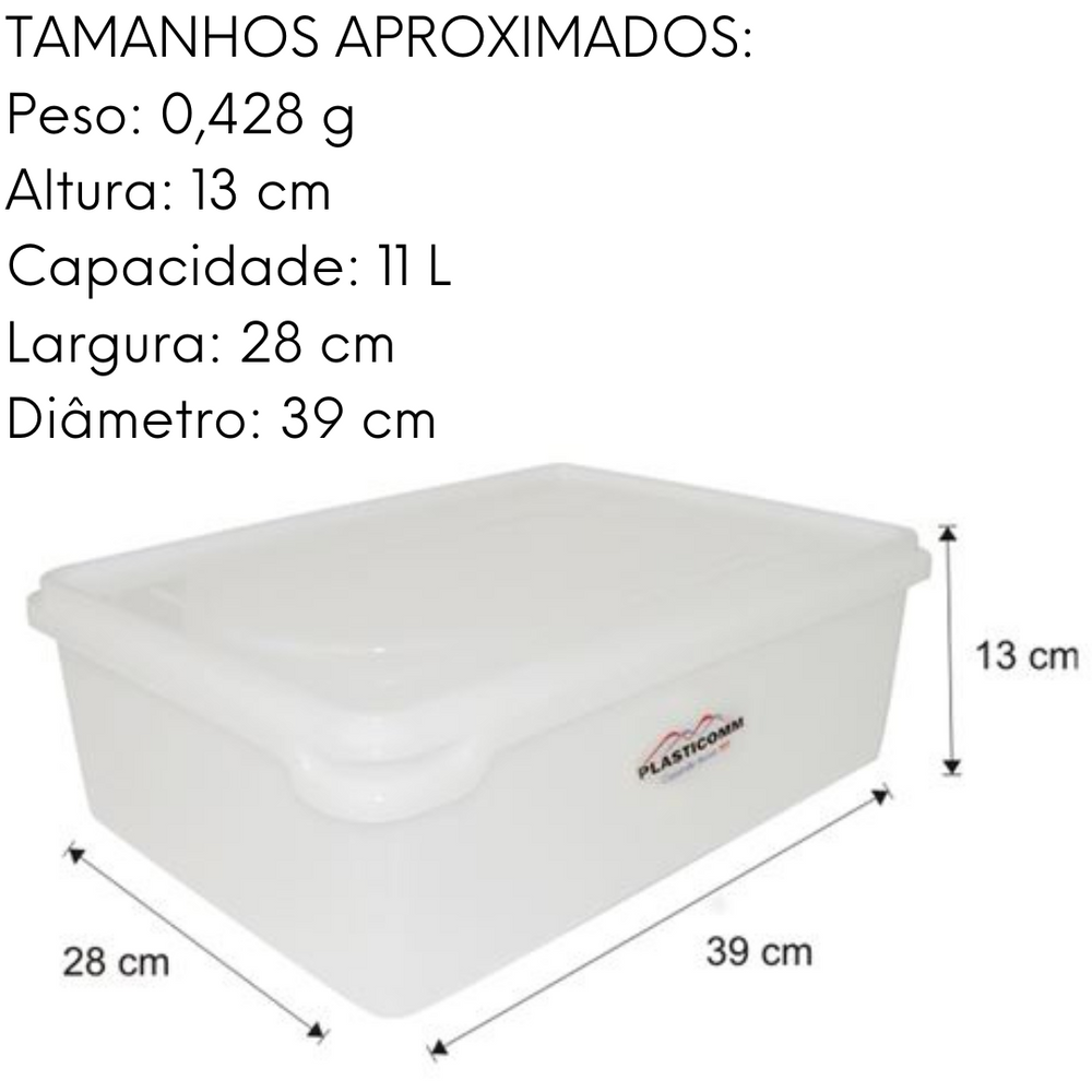Organizador Caixa de 11L Branco Com Tampa Plastcom