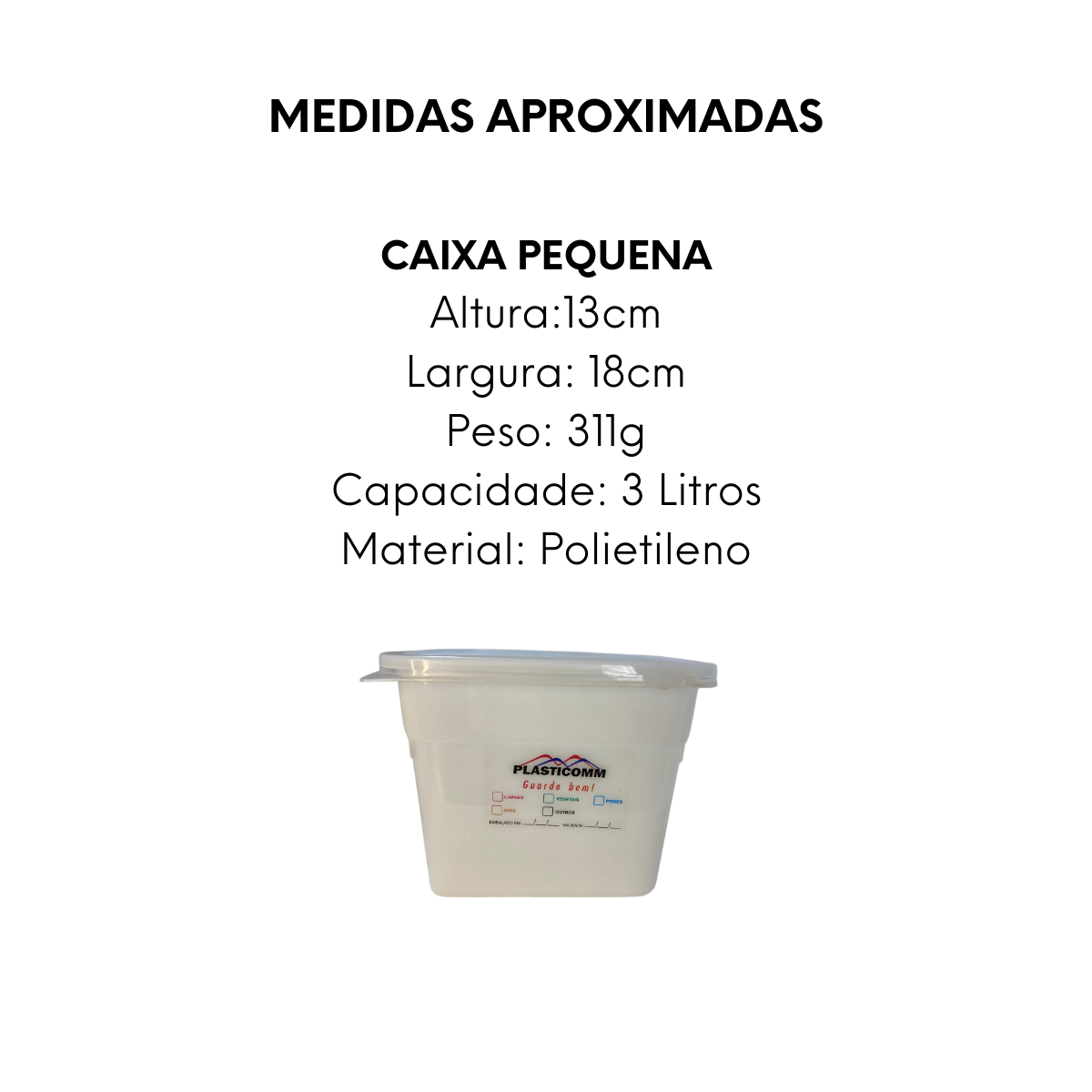 Caixa Organizadora Pequena 3L de Polietileno Plastcom