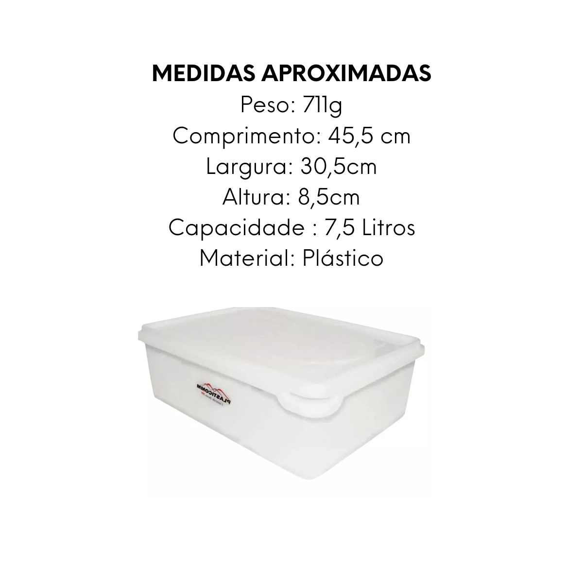 Pote Organizador C/ Tampa Resistente 7,5L Polietileno Plastcom