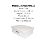 Pote Organizador C/ Tampa Resistente 7,5L Polietileno Plastcom