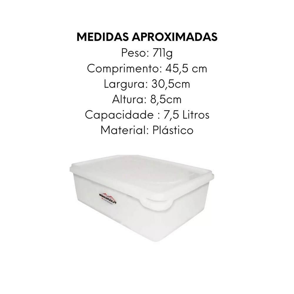 Pote Organizador C/ Tampa Resistente 7,5L Polietileno Plastcom