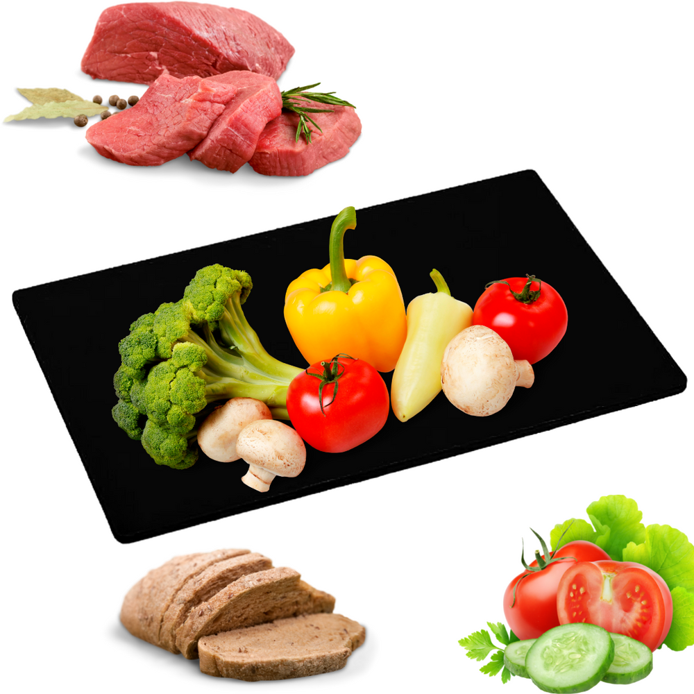 Placa de Corte Lisa Preta - A Gourmet