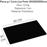 Placa de Corte Lisa Preta 50cm