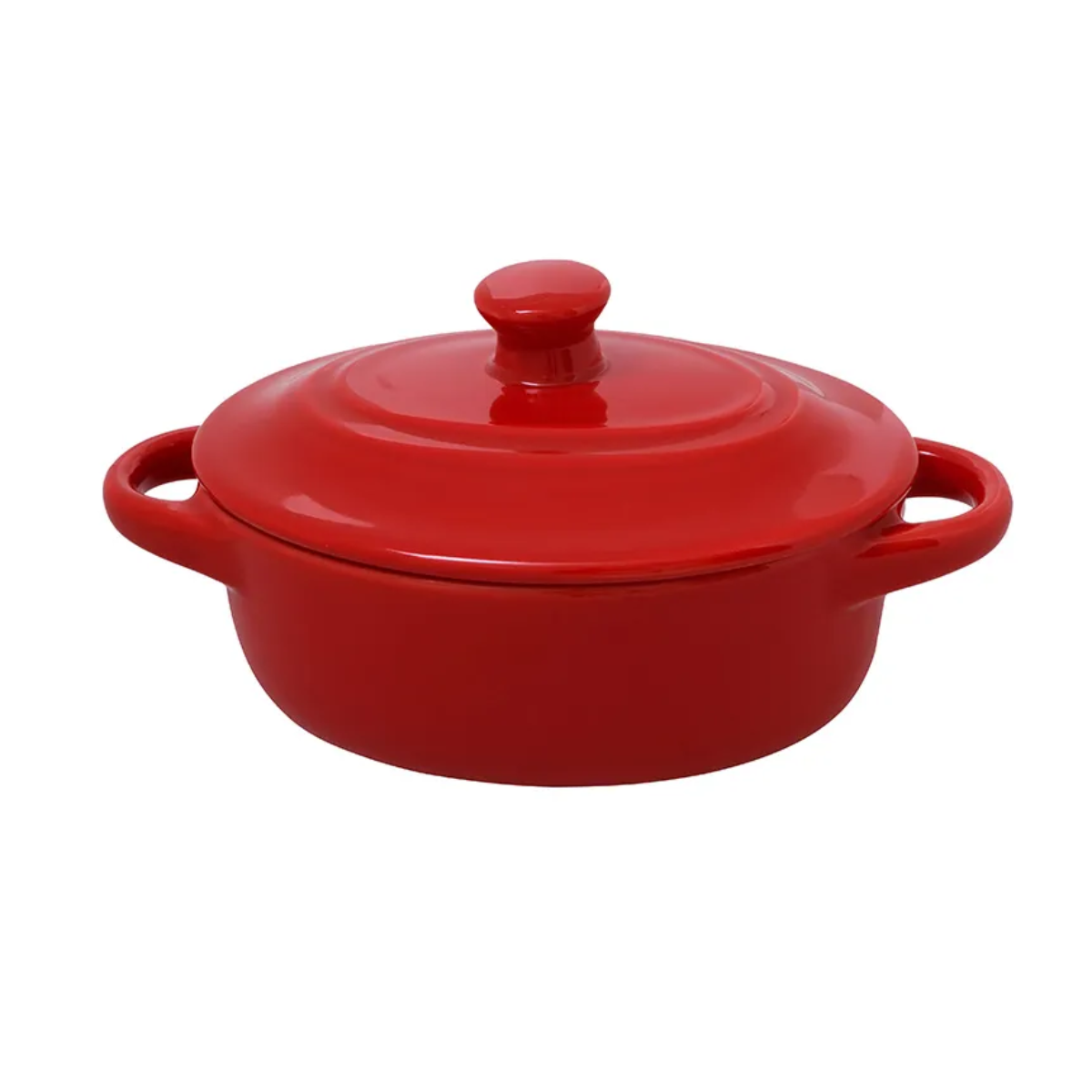 Mini Cocotte de 200ml Vermelho em Porcelana Etilux