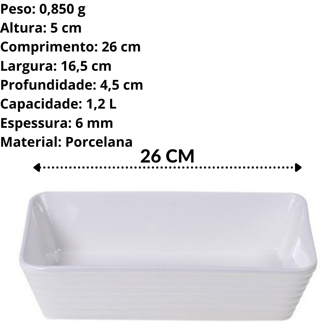 Travessa Refrataria Linea de Porcelana - A Gourmet