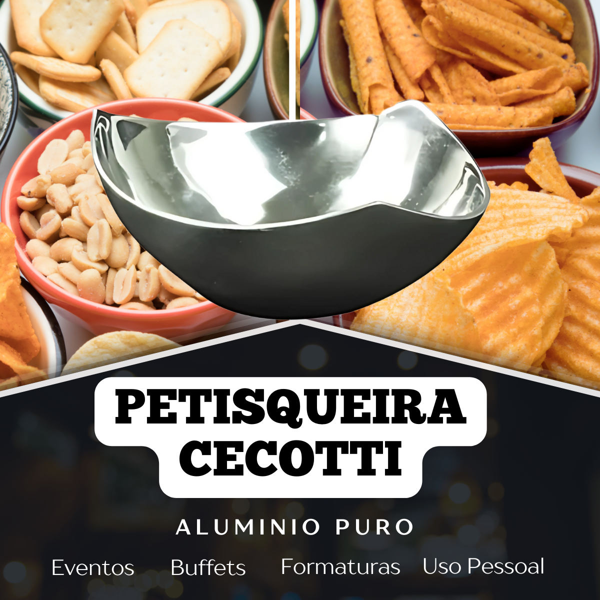 Petisqueira Decorativa Cecotti G de Aluminio - A Gourmet