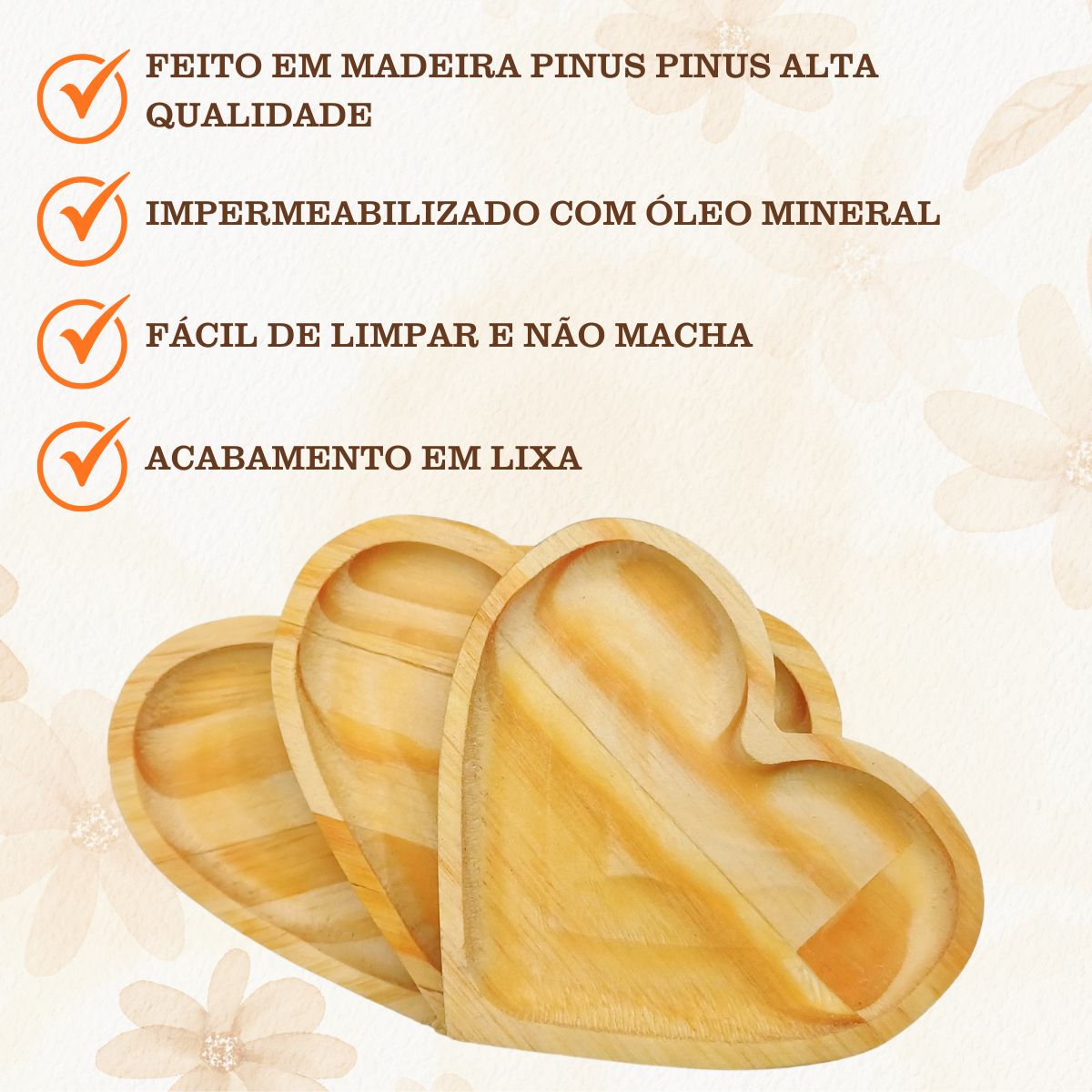 Pires coração Pinus 11cm