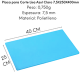 Placa de Corte Lisa Azul 40cm