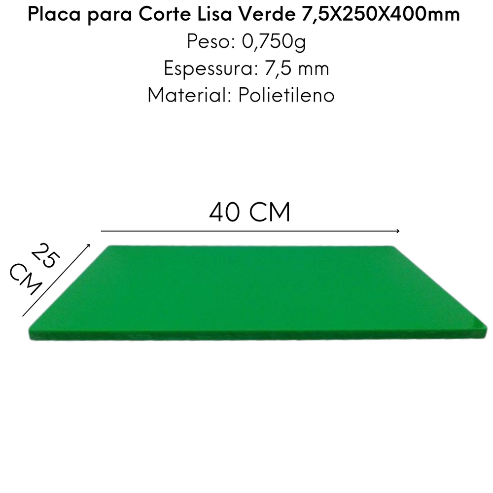 Placa de Corte Lisa Verde 40cm - A Gourmet