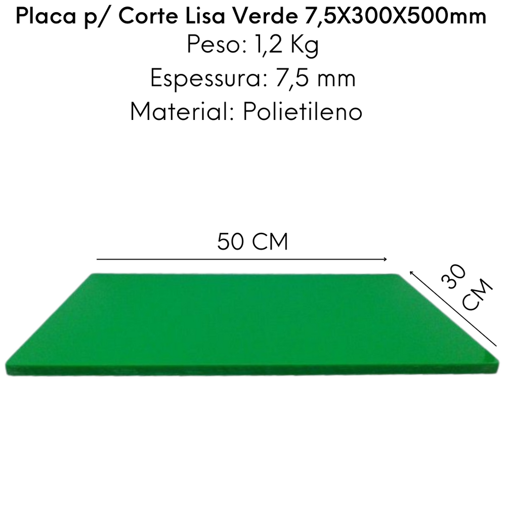 Placa de Corte Lisa Verde 50cm - A Gourmet