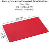 Placa de Corte Lisa Vermelha 50cm - A Gourmet