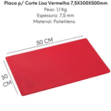 Placa de Corte Lisa Vermelha 50cm