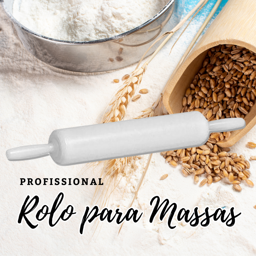 Rolo Profissional Para Massa Branco - A Gourmet