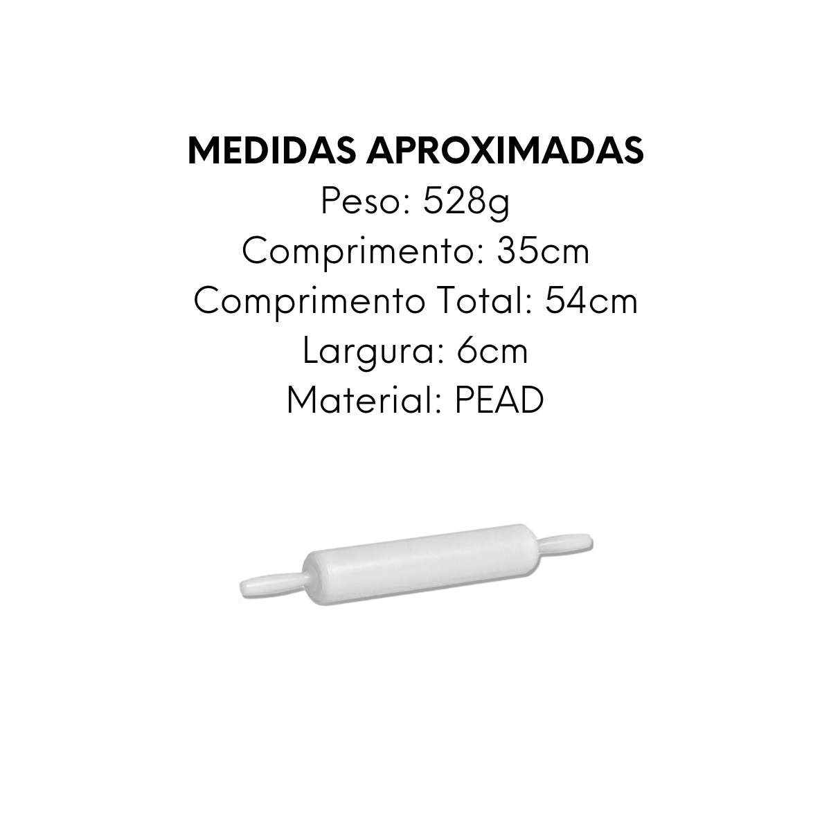 Rolo Profissional Para Massa Branco - A Gourmet