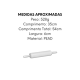 Rolo Profissional Para Massa Branco - A Gourmet