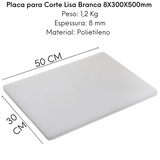 Placa de Corte Lisa Branca 50cm