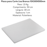 Placa de Corte Lisa Branca 50cm