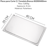 Placa de Corte Com Canaleta Branca 40cm