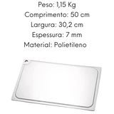 Placa de Corte Branca Com Canaleta 50cm - A Gourmet