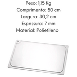 Placa de Corte Branca Com Canaleta 50cm