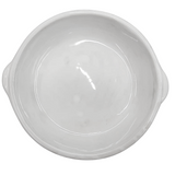Prato Redondo Com Alça em Ceramica Branco 24cm LaFaenza