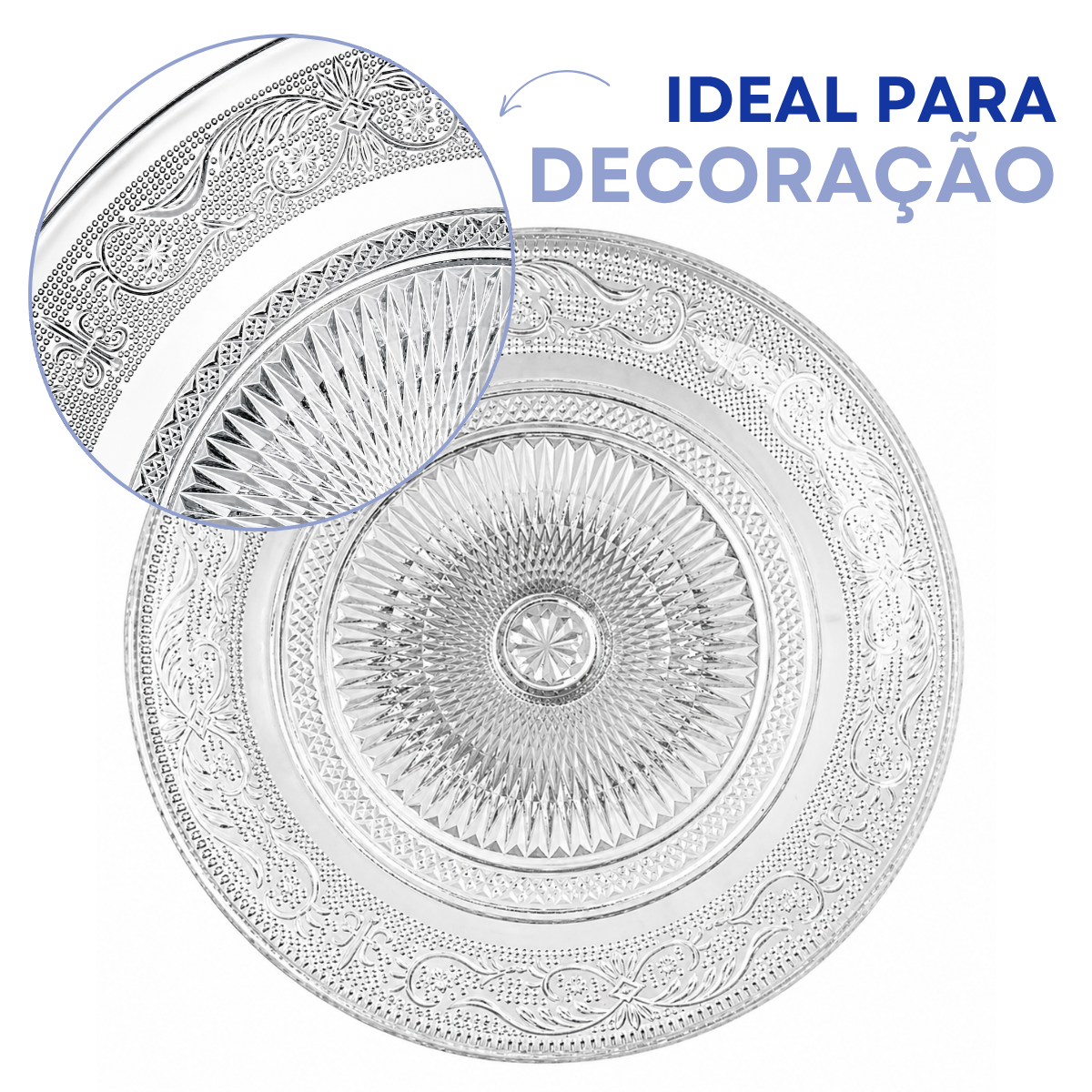 Centro de Mesa Vidro Decoração 29cm