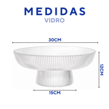 Centro de Mesa C/Pé Vidro 30cm