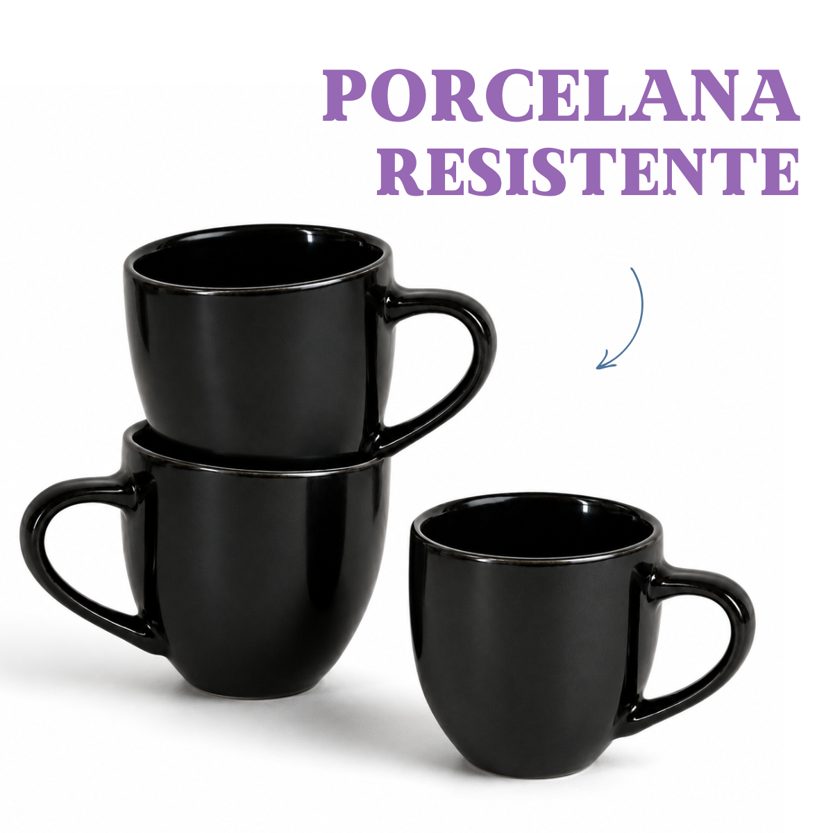 Xicara de Café Porcelana 95ml Preta