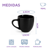 Xicara de Café Porcelana 95ml Preta